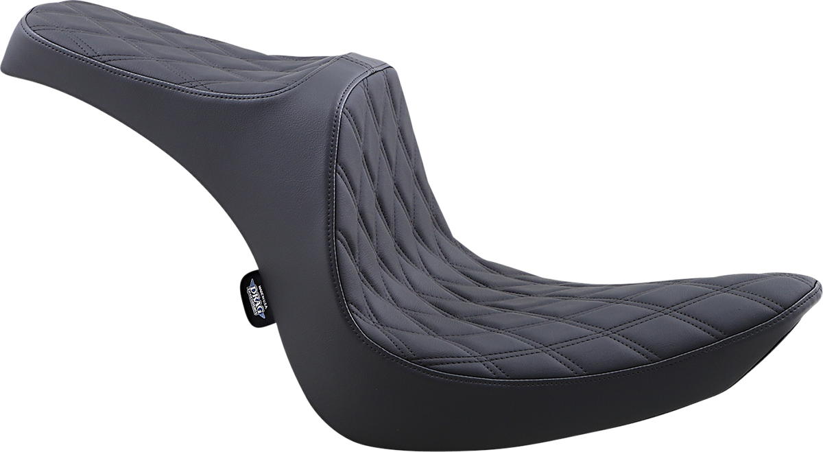 DRAG SPECIALTIES Predator III Seat - Double Diamond - Black w/ Black Stitching - Softail '06-'17 08021438