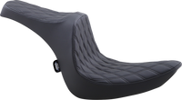 Thumbnail for DRAG SPECIALTIES Predator III Seat - Double Diamond - Black w/ Black Stitching - Softail '06-'17 08021438