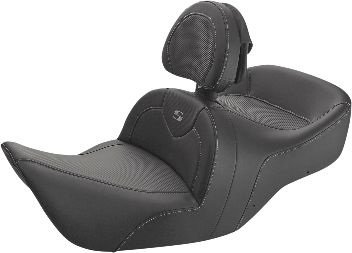 SADDLEMEN Roadsofa* Seat - Carbon Fiber - Includes Backrest - Black - GL H01-07-185BR