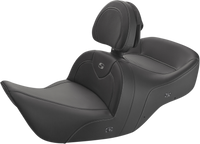 Thumbnail for SADDLEMEN Heated Roadsofa* Seat - Carbon Fiber - Includes Backrest - Black - GL H01-07-185BRHCT