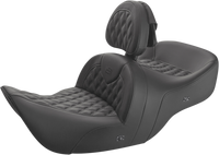 Thumbnail for SADDLEMEN Roadsofa* Seat - With Backrest - Full Lattice Stitch - Black - Heated - GL H01-07-182BRHCT