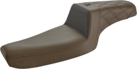 Thumbnail for SADDLEMEN Unknown Industries Seat - Front Carbon Fiber/Black Gripper Lumbar/Rear Lattice Stitch - XL UN79-03-173BR