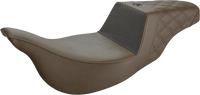 Thumbnail for SADDLEMEN Unknown Industries Extended Reach Seat - Carbon Fiber/Gripper/Lattice Stitch - Brown - FL '08-'23 UN08-07-173BREX