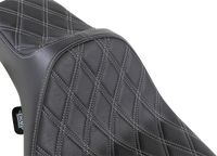 Thumbnail for DRAG SPECIALTIES Extended Reach Predator III Seat - Double Diamond - Black w/ Silver Stitching - FL '99-'07 08011370