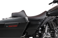 Thumbnail for DRAG SPECIALTIES Extended Reach Predator III Seat - Double Diamond - Black w/ Red Stitching - FL '99-'07 08011371