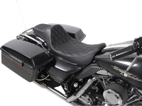 Thumbnail for DRAG SPECIALTIES Extended Reach Predator III Seat - Double Diamond - Black Stitching - FL '99-'07 08011369