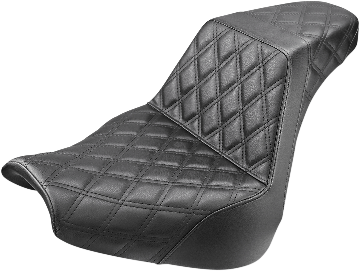 SADDLEMEN Step-Up Seat - Full Lattice Stitch - Black - FXBR/S '18-'20 818-31-175