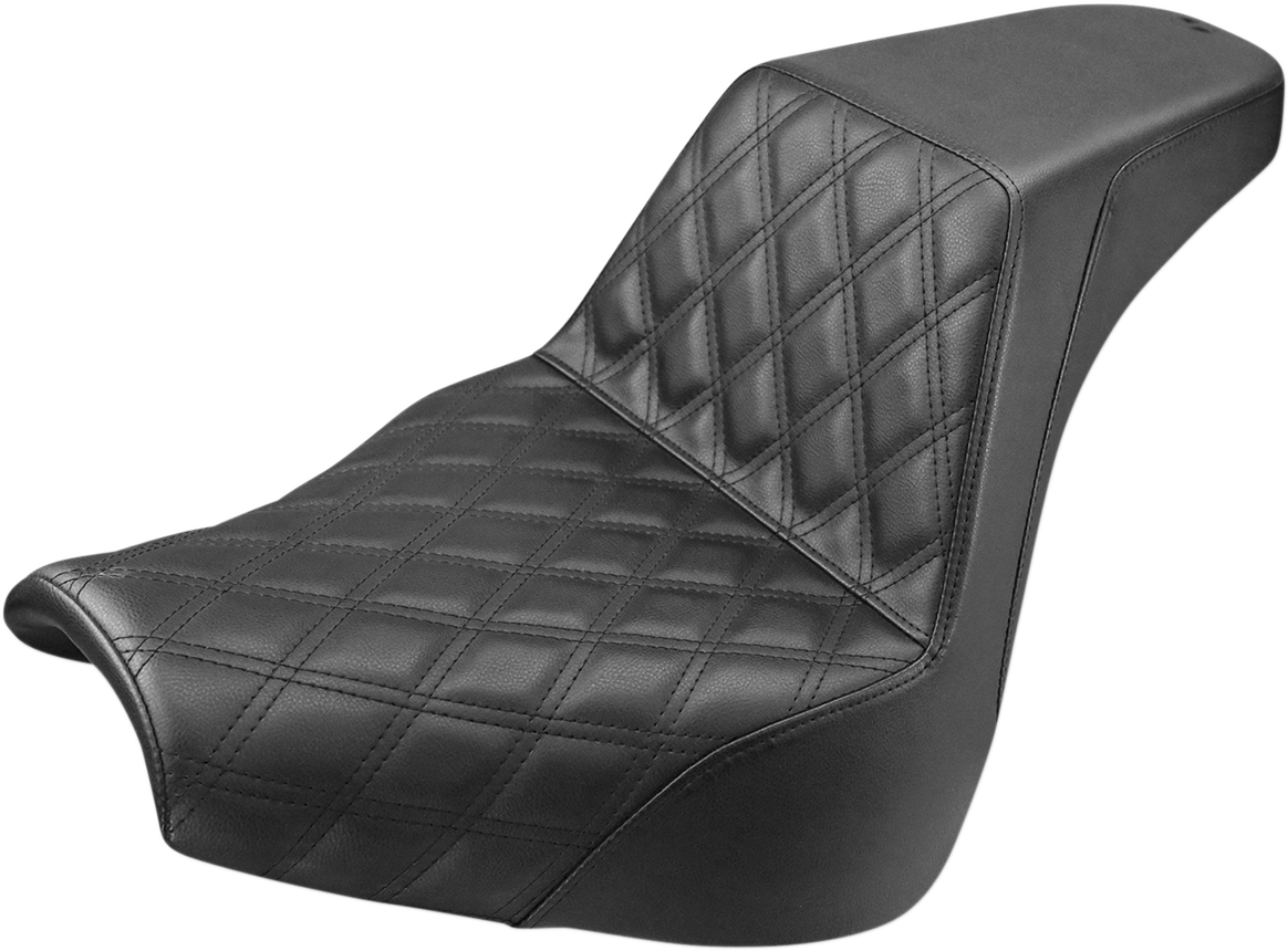 SADDLEMEN Step-Up Seat - Front Lattice Stitch - Black - FXBR/S '18-'20 818-31-172