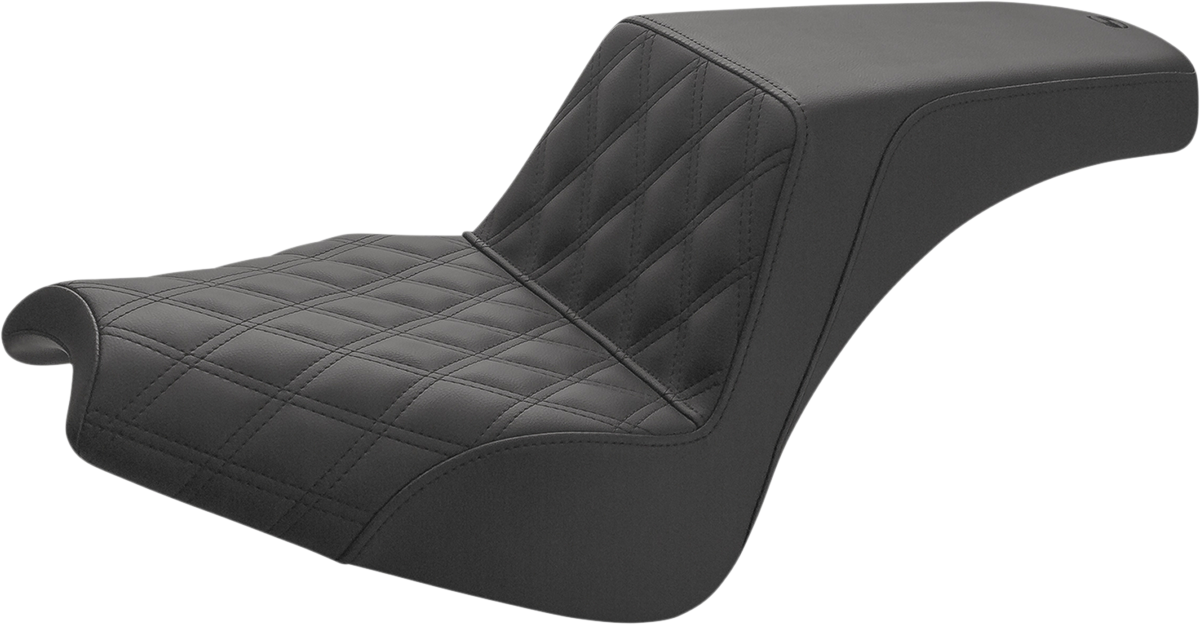 SADDLEMEN Step-Up Seat - Front Lattice/Rear Smooth - Black - Chief I21-04-172