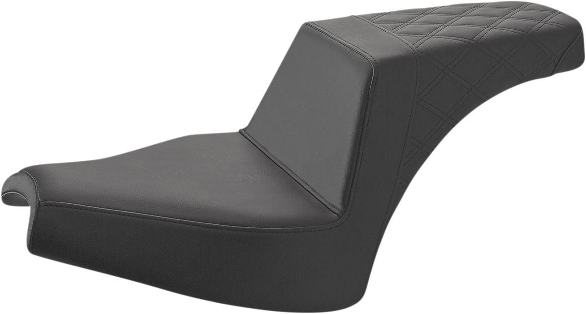 SADDLEMEN Step-Up Seat - Front Smooth/Rear Lattice - Black - Chief I21-04-173