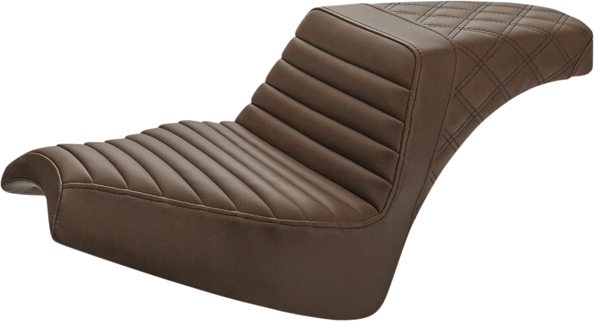 SADDLEMEN Step-Up Seat - Front Tuck-n'-Roll/Rear Lattice - Brown - Chief I21-04-176BR