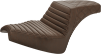 Thumbnail for SADDLEMEN Step-Up Seat - Front Tuck-n'-Roll/Rear Lattice - Brown - Chief I21-04-176BR