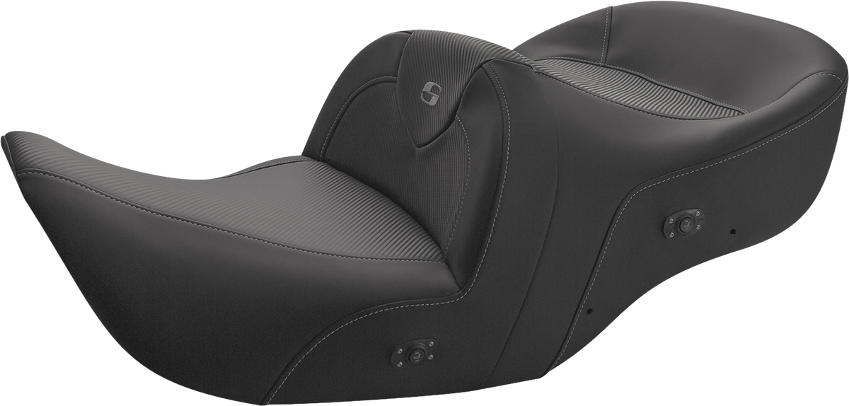 SADDLEMEN Heated Roadsofa* Seat - Carbon Fiber - Without Backrest - Black - GL H01-07-185HCT