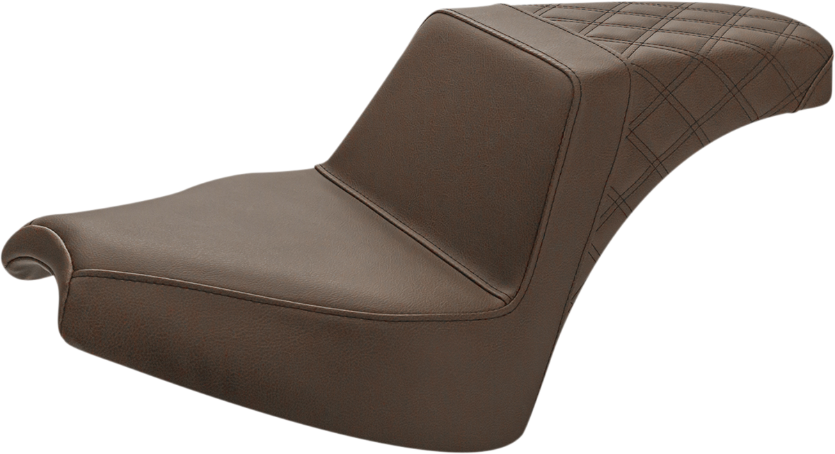SADDLEMEN Step-Up Seat - Front Smooth/Rear Lattice - Brown - Chief I21-04-173BR