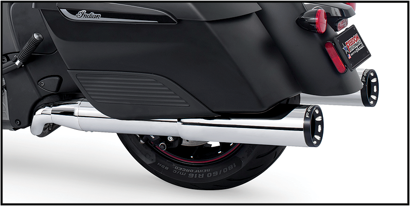 2 Step 4.5" Straight Slip Ons Indian Chrome