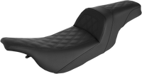 Thumbnail for SADDLEMEN Slim Seat - Black - Lattice Stitch - '99-'07 FLHT/FLTR 897-07-162