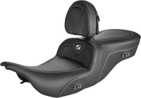Thumbnail for SADDLEMEN Roadsofa* Carbon Fiber Seat - With Driver Backrest - Heater - Black 897-07-185BRHC