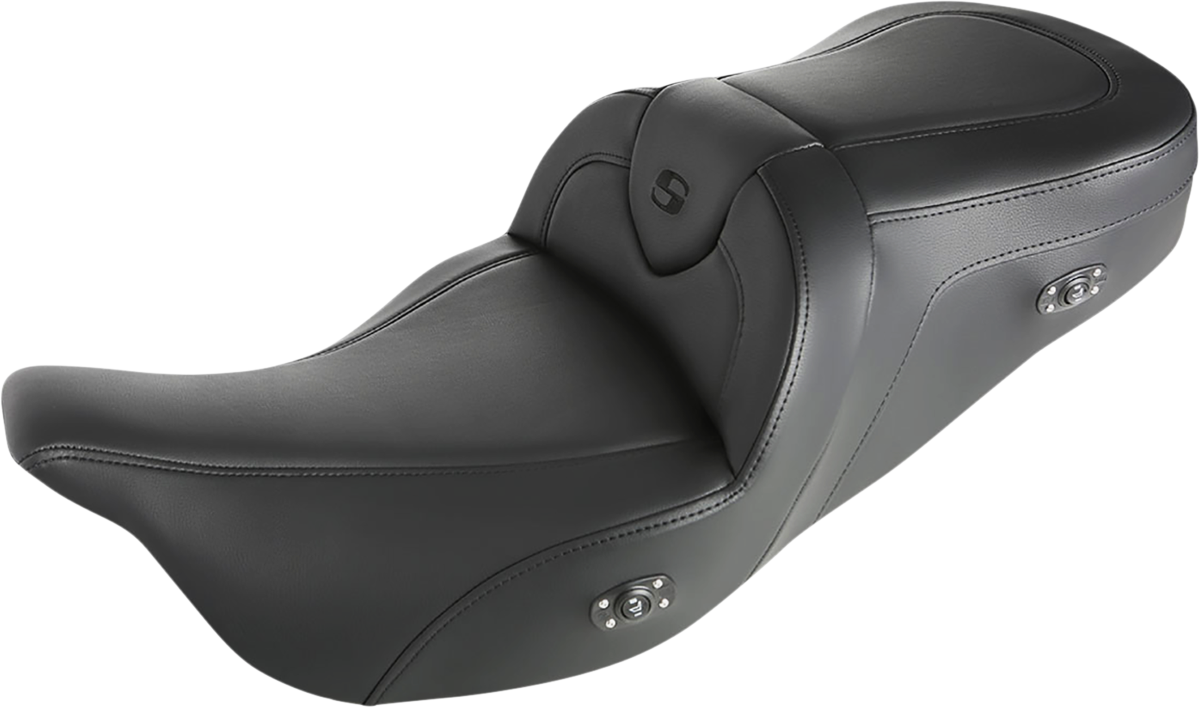 SADDLEMEN Roadsofa* Standard Reach Heated Seat - Without Backrest - Black/Black Stitching 808-07B-187HCT