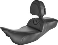 Thumbnail for SADDLEMEN Roadsofa* Extended Reach Seat - Black/Black Stitching - w/ Backrest 808-07B-188BR