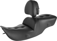 Thumbnail for SADDLEMEN Roadsofa* Pillow Top Seat - With Backrest - Heater - Black 897-07-181BRHC