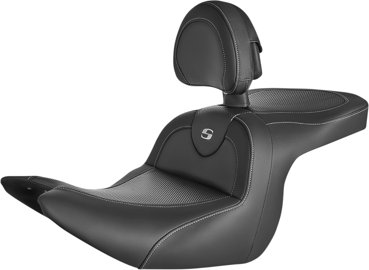 SADDLEMEN Roadsofa* Carbon Fiber Seat - Carbon Fiber - with Backrest - GL1800 '18-'23 H18-07-185BR