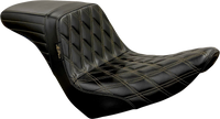 Thumbnail for LE PERA Kickflip Seat - Diamond w/Chestnut Stitching - Black - Softail '18-'23 LYR-590DD-CHET