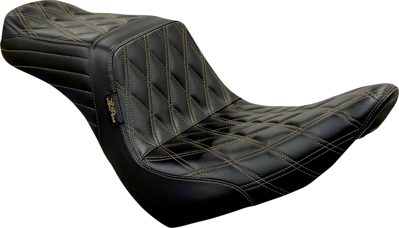 LE PERA Tailwhip Seat - Diamond w/ Chestnut Stitching - Black - FXLR/FLSB '18-'23 LYR-580DD-CHET