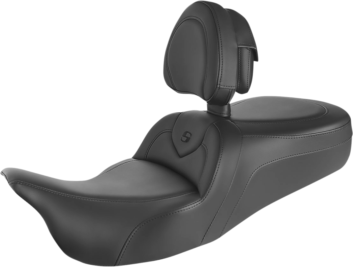 SADDLEMEN RoadSofa* Seat - With Backrest - Black w/Black Stitching - Trikes 808-07B-187TBR