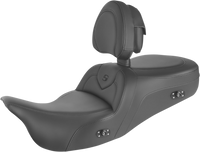 Thumbnail for SADDLEMEN Heated RoadSofa* Seat - With Backrest - Black w/Black Stitching - Trikes 808-07B-187TBRH