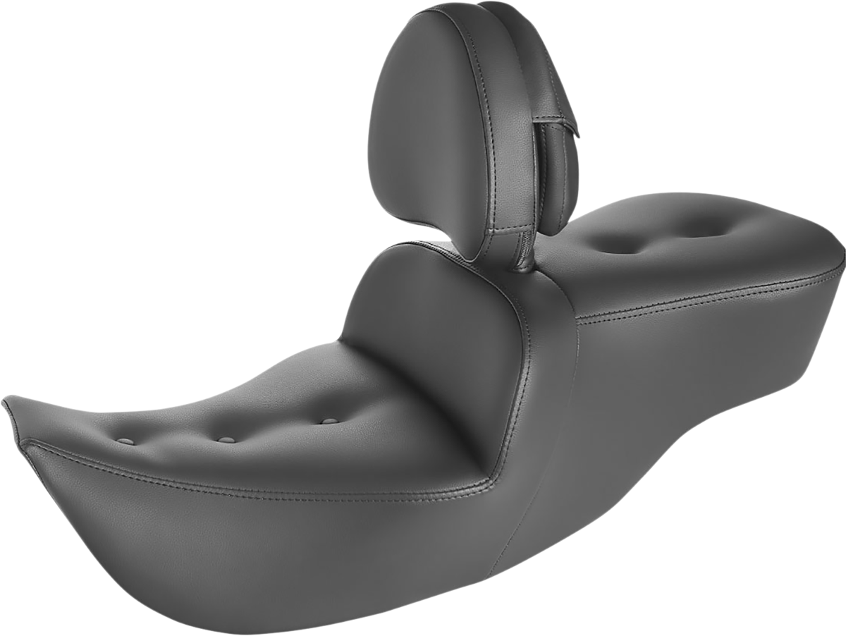 SADDLEMEN Pillow-Top Roadsofa* Seat - with Backrest - Black - FLH '99-'07 897-06-181BR
