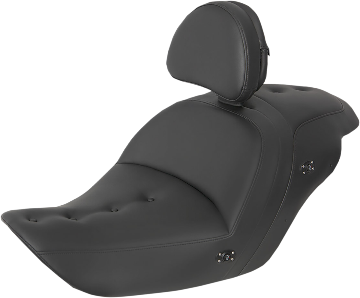 SADDLEMEN Heated Roadsofa* Pillow Top Seat - With Backrest - Black H23-20-181BRHCT