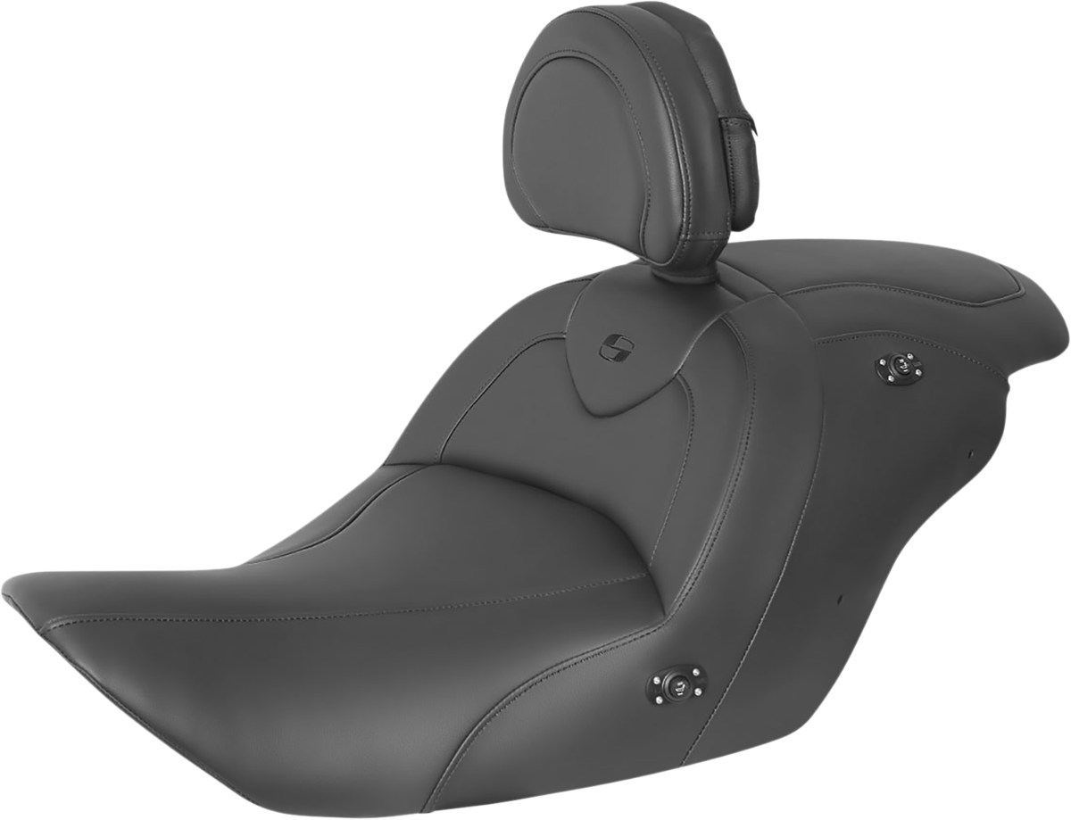 SADDLEMEN Seat - RoadSofa* - with Backrest - Black w/ Black Stitching - Heated - GL1800 '14-'17 H23-20-187BRHCT