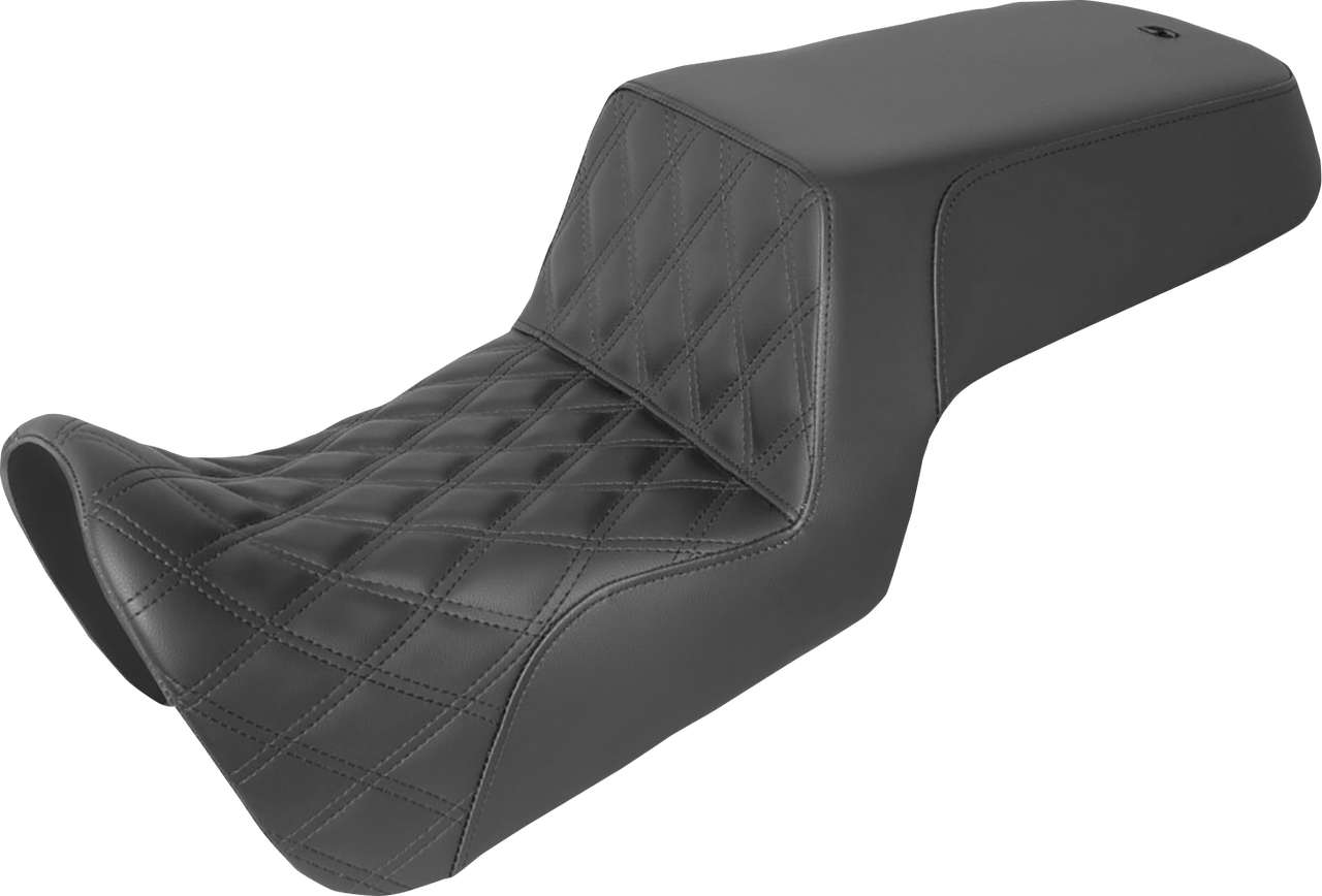 SADDLEMEN Step-Up Seat - Front Lattice Stitch/Rear Smooth - Black 821-34-172