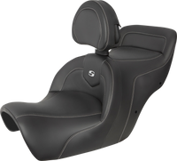 Thumbnail for SADDLEMEN Roadsofa* Seat - Carbon Fiber - Includes Backrest - Black H88-07-185BR