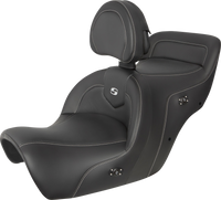 Thumbnail for SADDLEMEN Heated Roadsofa* Seat - Carbon Fiber - Includes Backrest - Black H88-07-185BRHCT