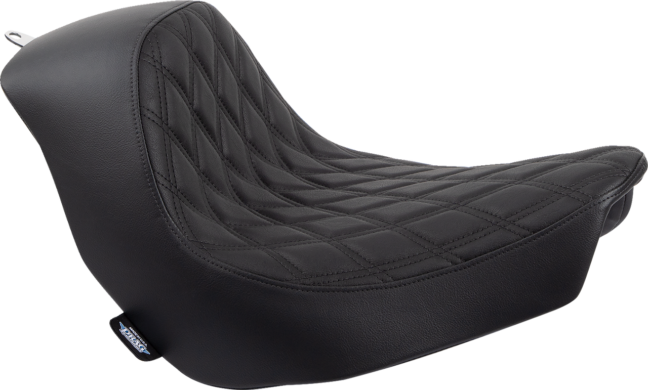 DRAG SPECIALTIES Solo Seat - Double Diamond - Black Stitching - FL/FX '18-'23 0802-1513