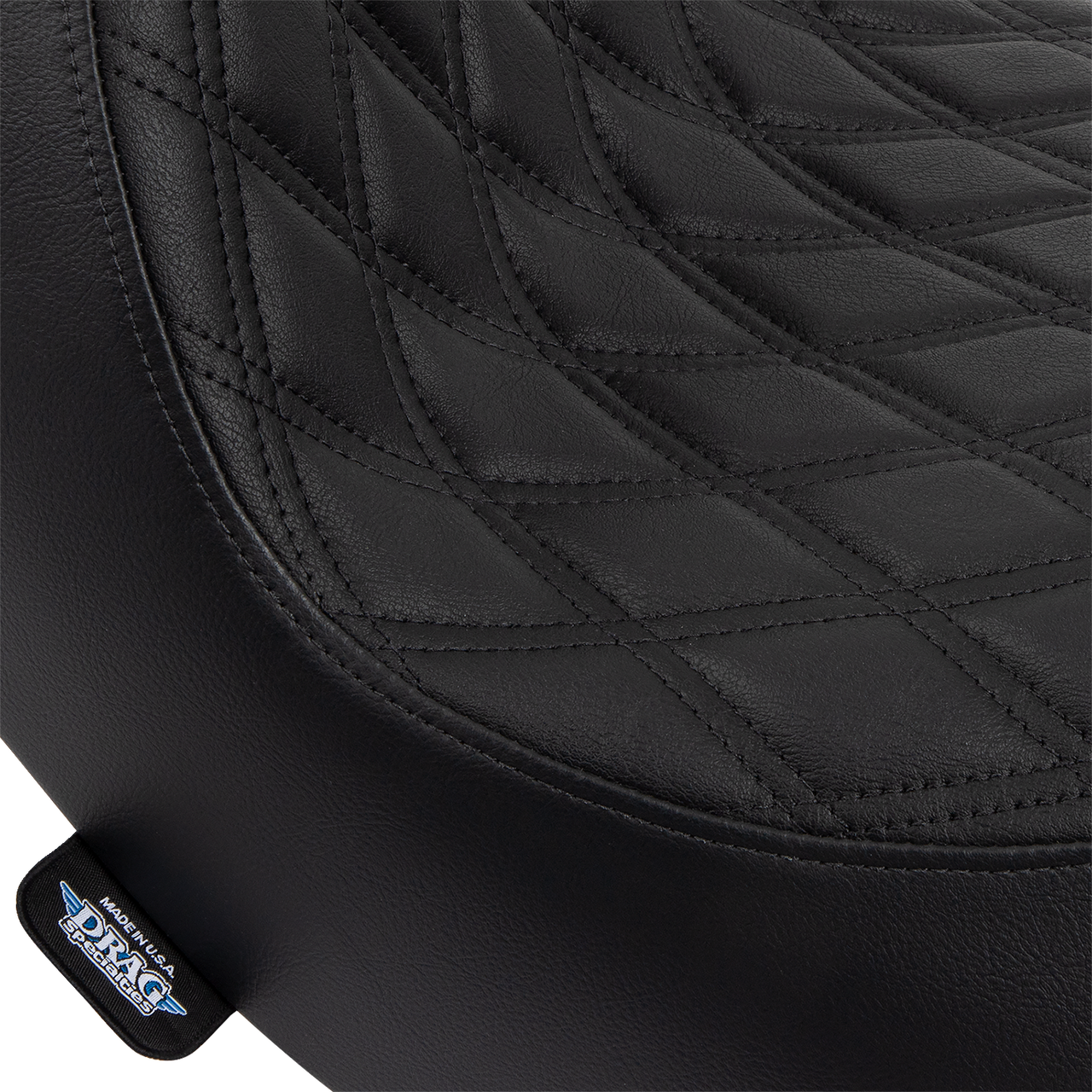 DRAG SPECIALTIES Solo Seat - Double Diamond - Black Stitching - FL/FX '18-'23 0802-1513