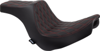 Thumbnail for DRAG SPECIALTIES Predator III Seat - Double Diamond - Black w/ Red Stitching - FL/FX '18-'22 0802-1492