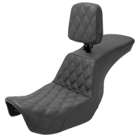 Thumbnail for SADDLEMEN Tour Step-Up Seat - Rider Backrest - Front Lattice Stitch - Dyna '06-'17 806-04-192BR