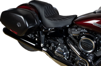 Thumbnail for DRAG SPECIALTIES Predator Seat - Double Diamond w/ Silver Sitching - Vinyl - FLSB/FXLR '18-'23 0802-1518