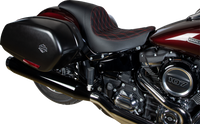 Thumbnail for DRAG SPECIALTIES Predator Seat - Double Diamond w/ Red Sitching - Vinyl - FLSB/FXLR '18-'23 0802-1519