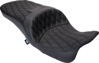 Thumbnail for DRAG SPECIALTIES Freedom Seat - Vinyl - Double Diamond Black Stitch - FLH '09-'23 0801-1481