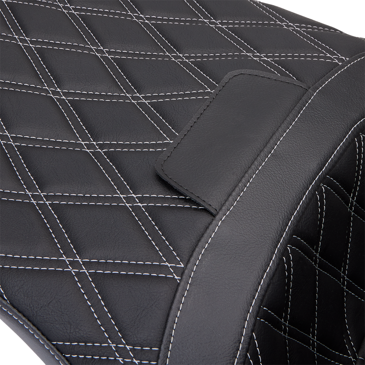 DRAG SPECIALTIES Freedom Seat - Vinyl - Double Diamond Silver Stitch - FLH '09-'23 0801-1482