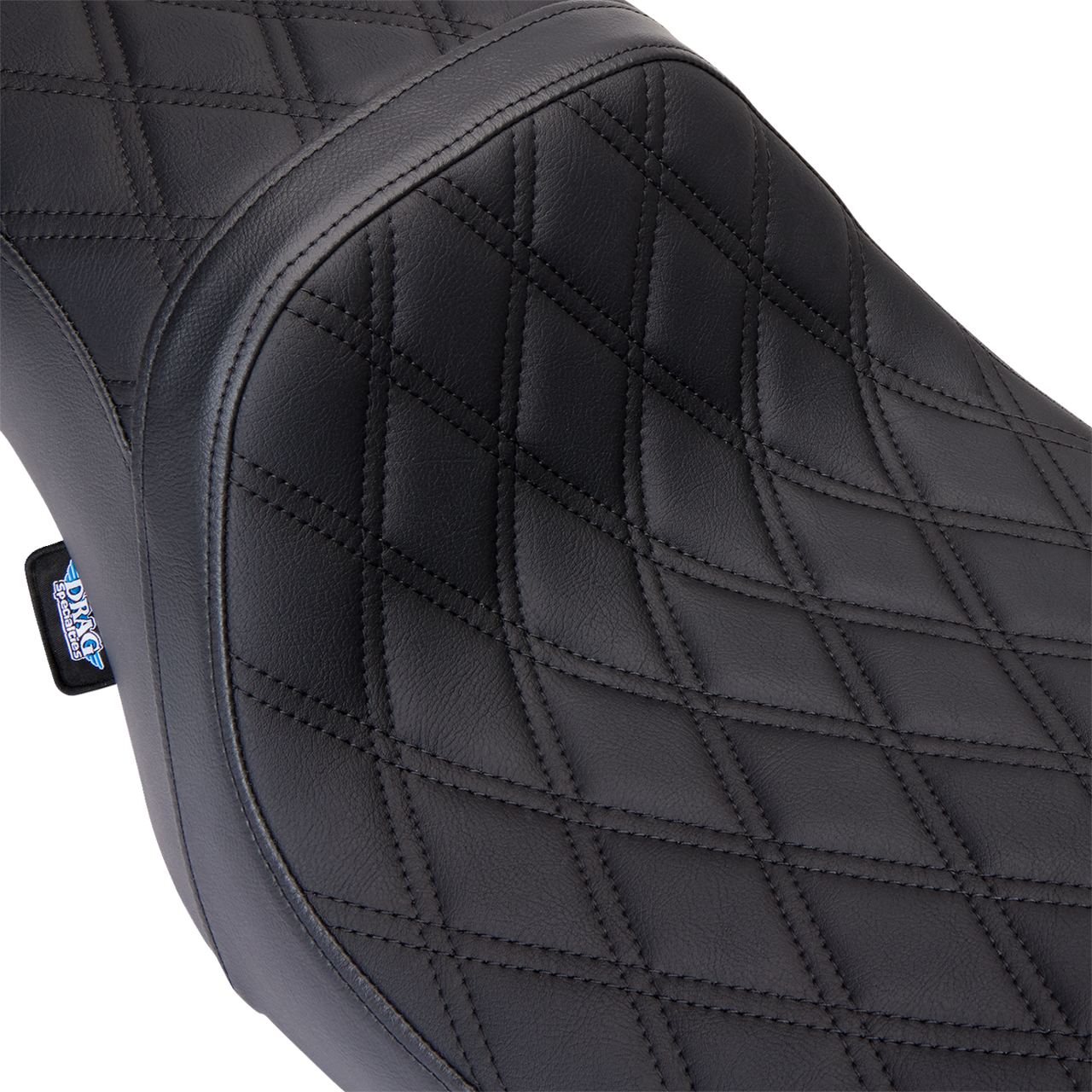 DRAG SPECIALTIES Predator 2Up Seat - Vinyl - Double Diamond Black Stitch - w/o Backrest - FLH '08-'23 0801-1490