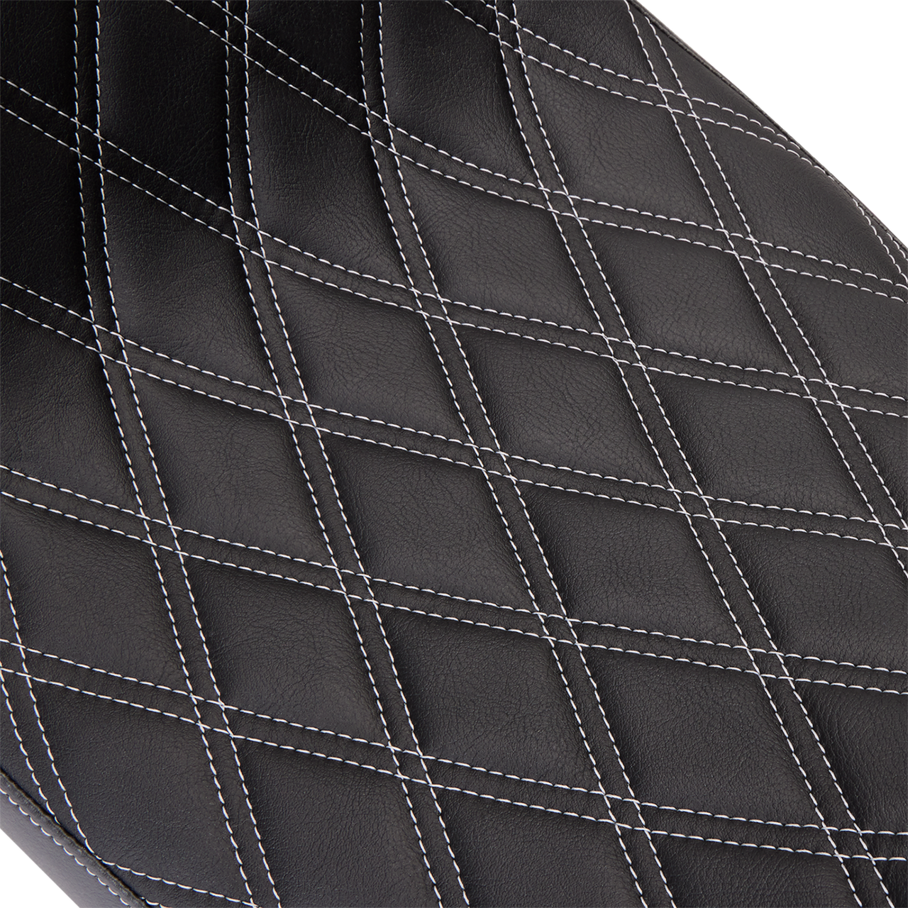 DRAG SPECIALTIES Predator 2Up Seat - Vinyl - Double Diamond Silver Stitch - w/o Backrest - FLH '08-'23 0801-1492