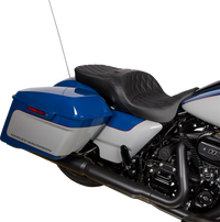 Thumbnail for DRAG SPECIALTIES Freedom Seat - Vinyl - Double Diamond Black Stitch - FLH '09-'23 0801-1481