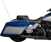 Thumbnail for DRAG SPECIALTIES Predator 2Up Seat - Vinyl - Double Diamond Black Stitch - w/o Backrest - FLH '08-'23 0801-1490