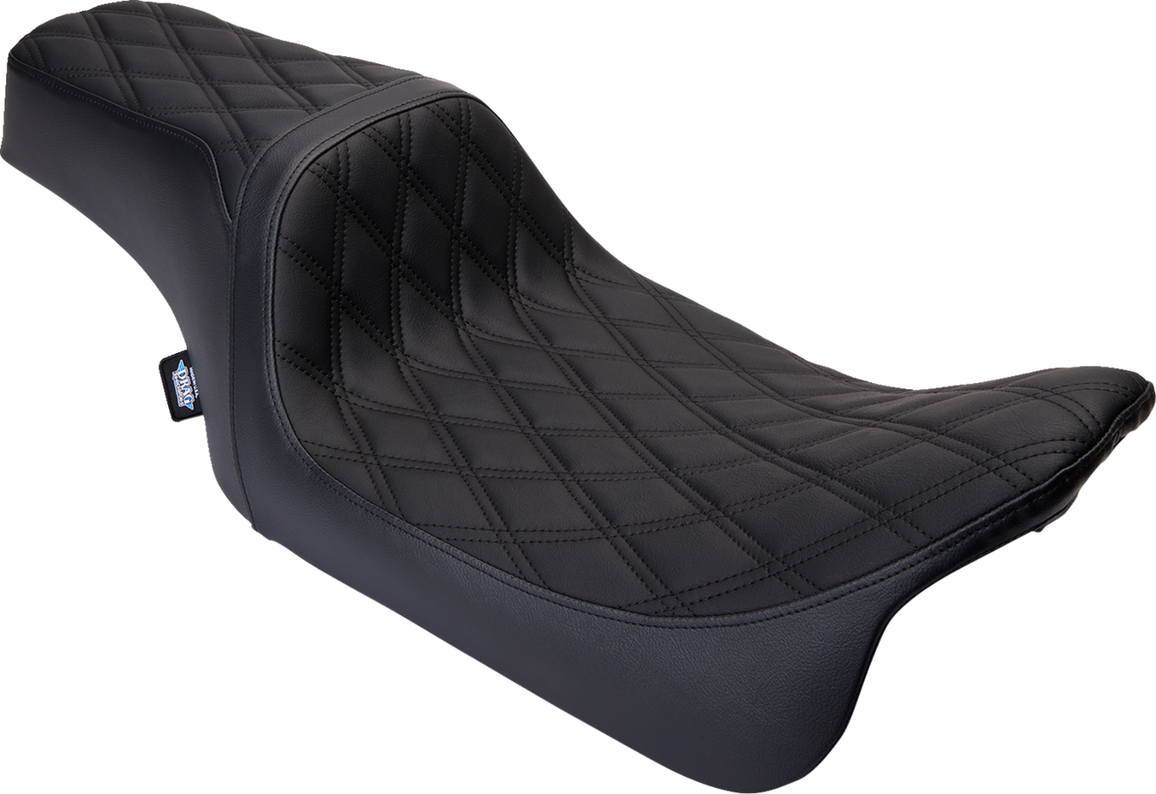 DRAG SPECIALTIES Predator 1Up Seat - Vinyl - Double Diamond Black Stitch - FLH '08-'23 0801-1483