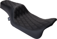 Thumbnail for DRAG SPECIALTIES Predator 1Up Seat - Vinyl - Double Diamond Black Stitch - FLH '08-'23 0801-1483