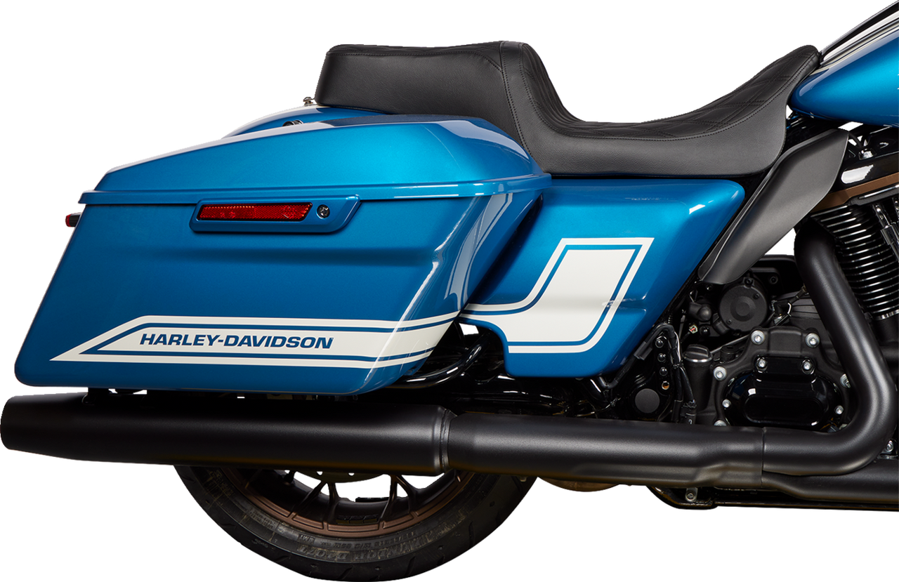 DRAG SPECIALTIES Predator 1Up Seat - Vinyl - Double Diamond Black Stitch - FLH '08-'23 0801-1483